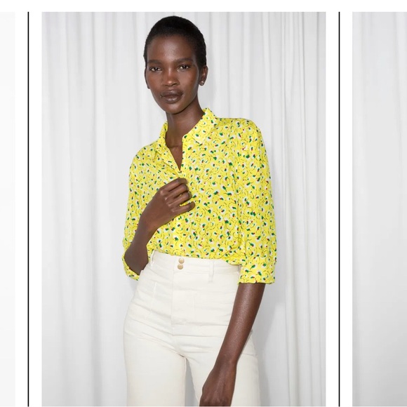 Silk Blouse by & Other Stories in Bright Yellow - Picture 2 of 8